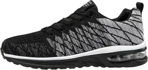 Non Slip Work Sport Shoes for Men Lightweight Air Cushion Sole Sneaker Elastic Fly Woven Mesh Jogging Sneaker