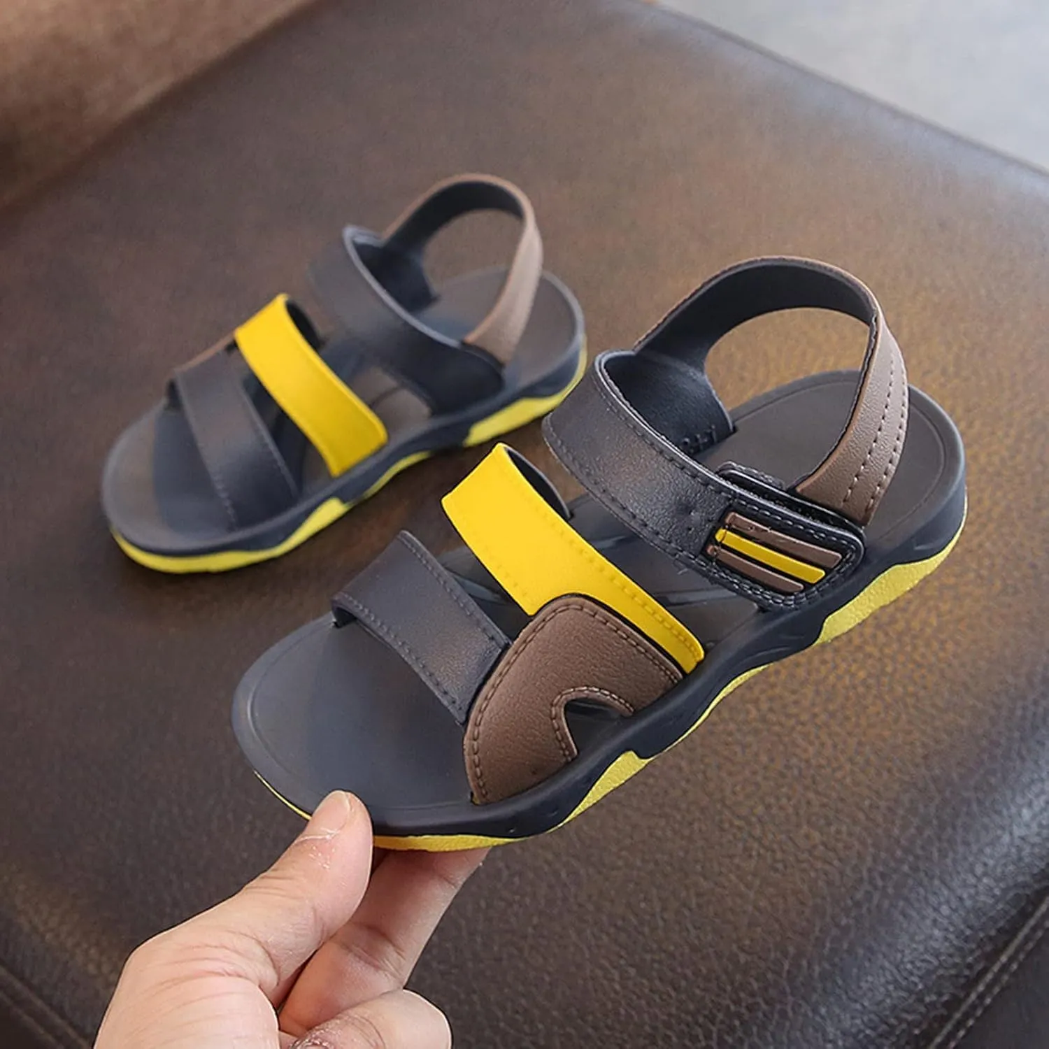 Open Toe Sandals for Boys Girls, Kids Unisex Summer Outdoor Athletic Sport Sandals, Non-Slip Casual Walking Footwear