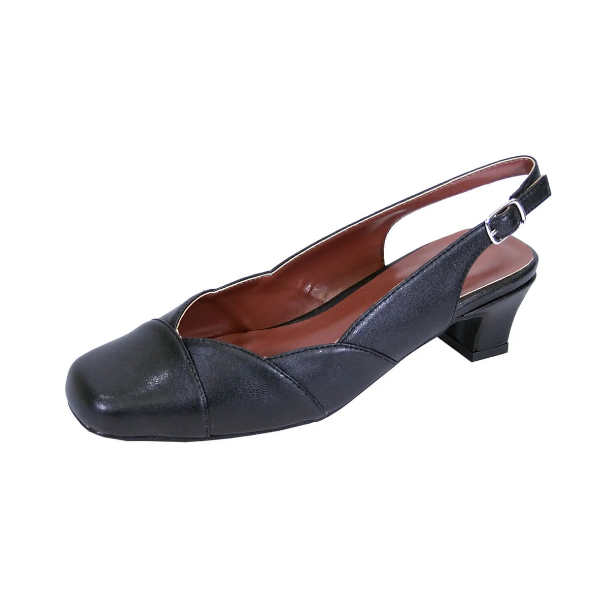 PEERAGE Eve Women's Wide Width Leather Slingback Dress Pumps