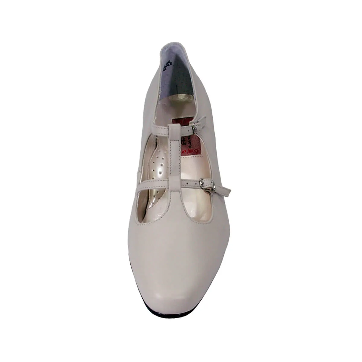 PEERAGE Helena Women's Wide Width T-strap Leather Shoes