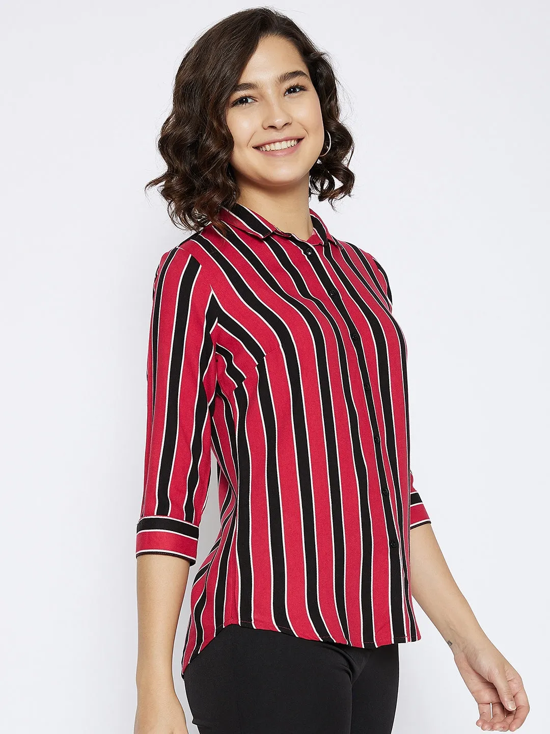 Pink Striped Slim Fit shirt