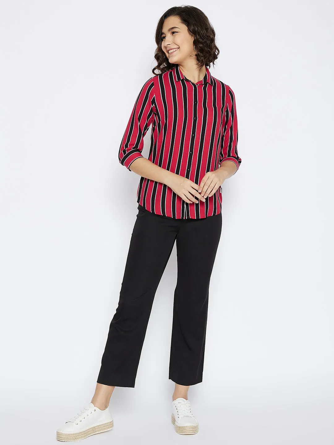 Pink Striped Slim Fit shirt