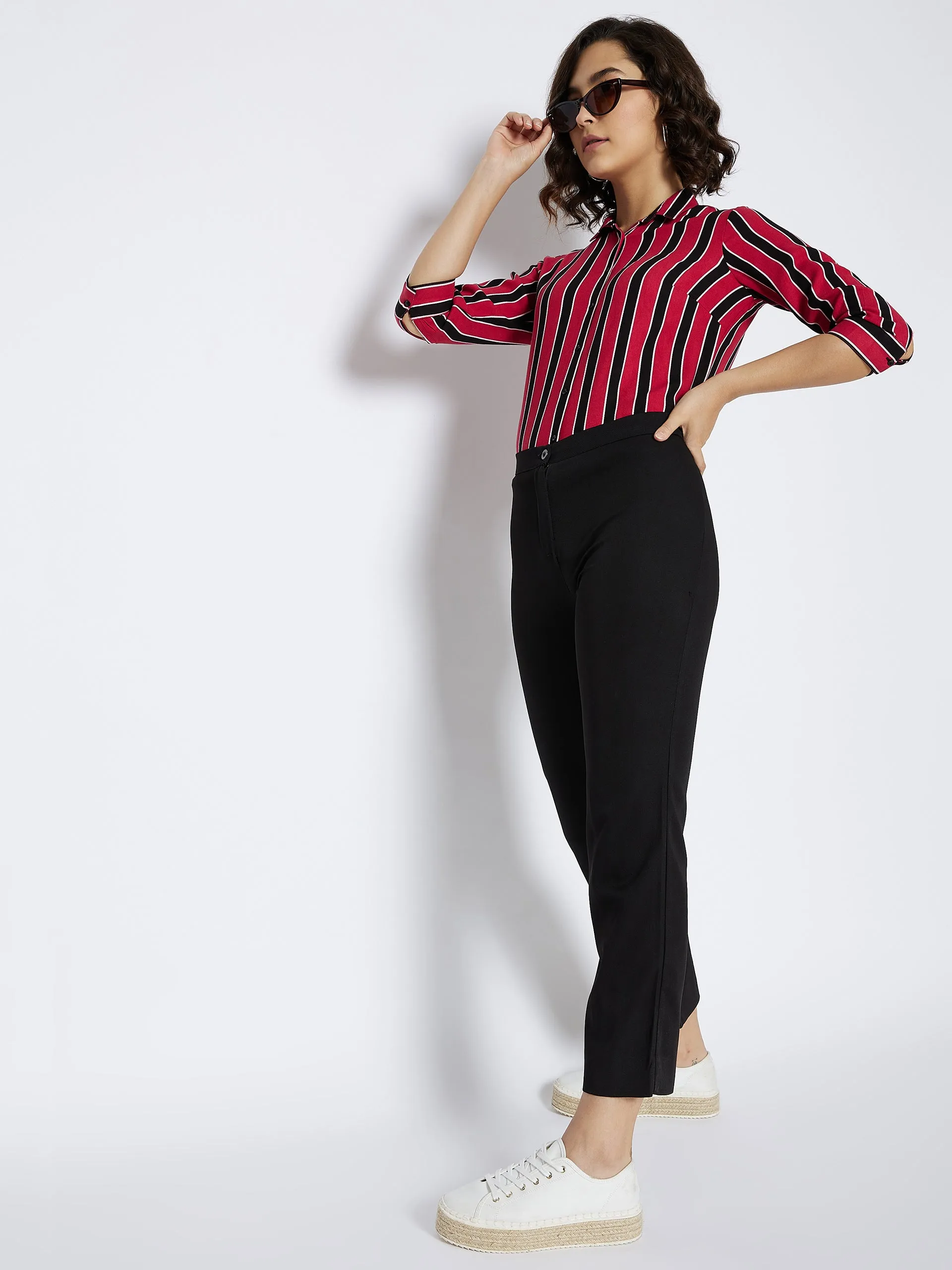 Pink Striped Slim Fit shirt