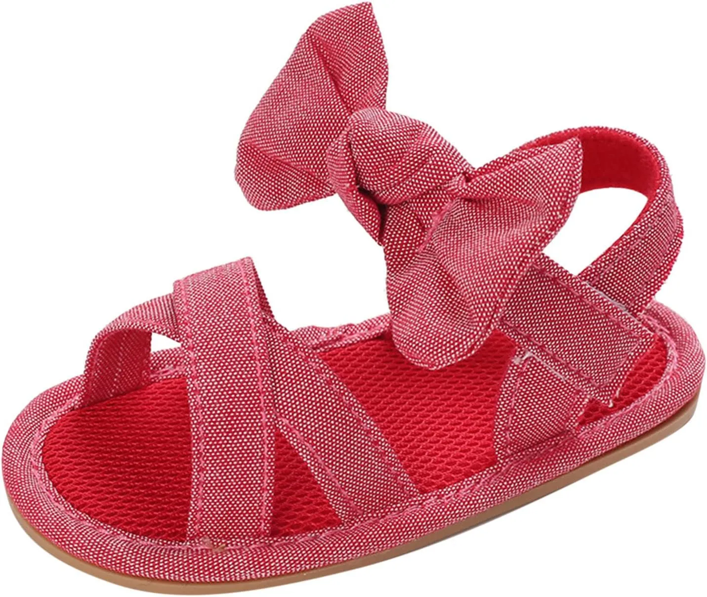 Prewalker Sandals for Toddler Baby Girls Open Toe Lightweight Flat Dress Shoes with Bow Cute Princess Sneakers