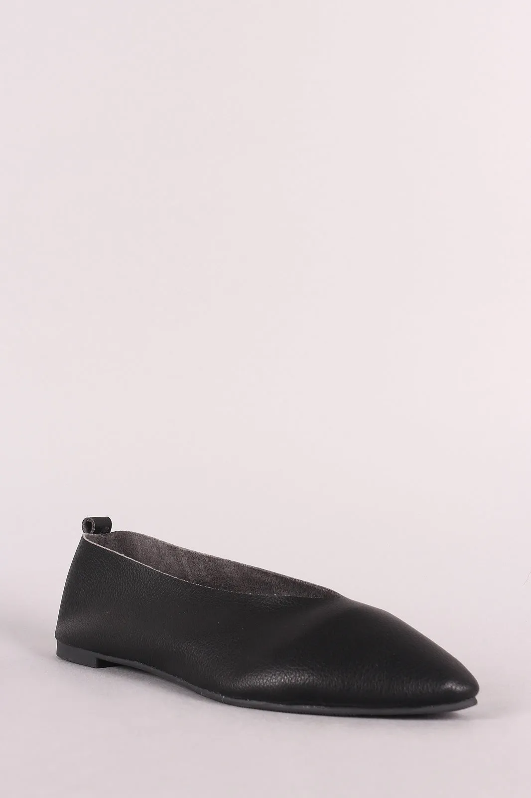 Qupid Vegan Leather Pointy Toe Flat