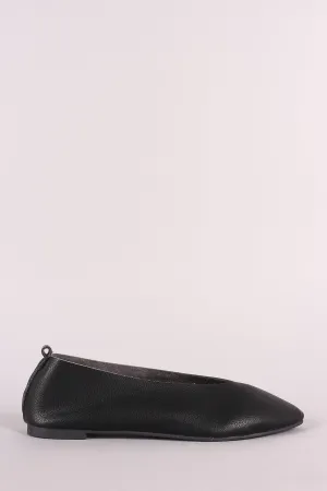 Qupid Vegan Leather Pointy Toe Flat