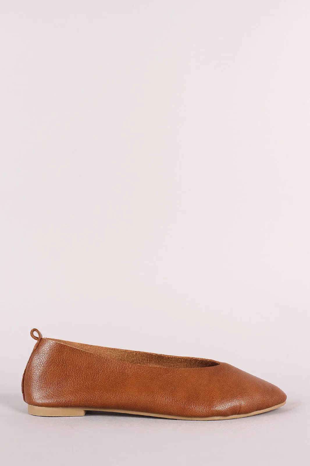 Qupid Vegan Leather Pointy Toe Flat