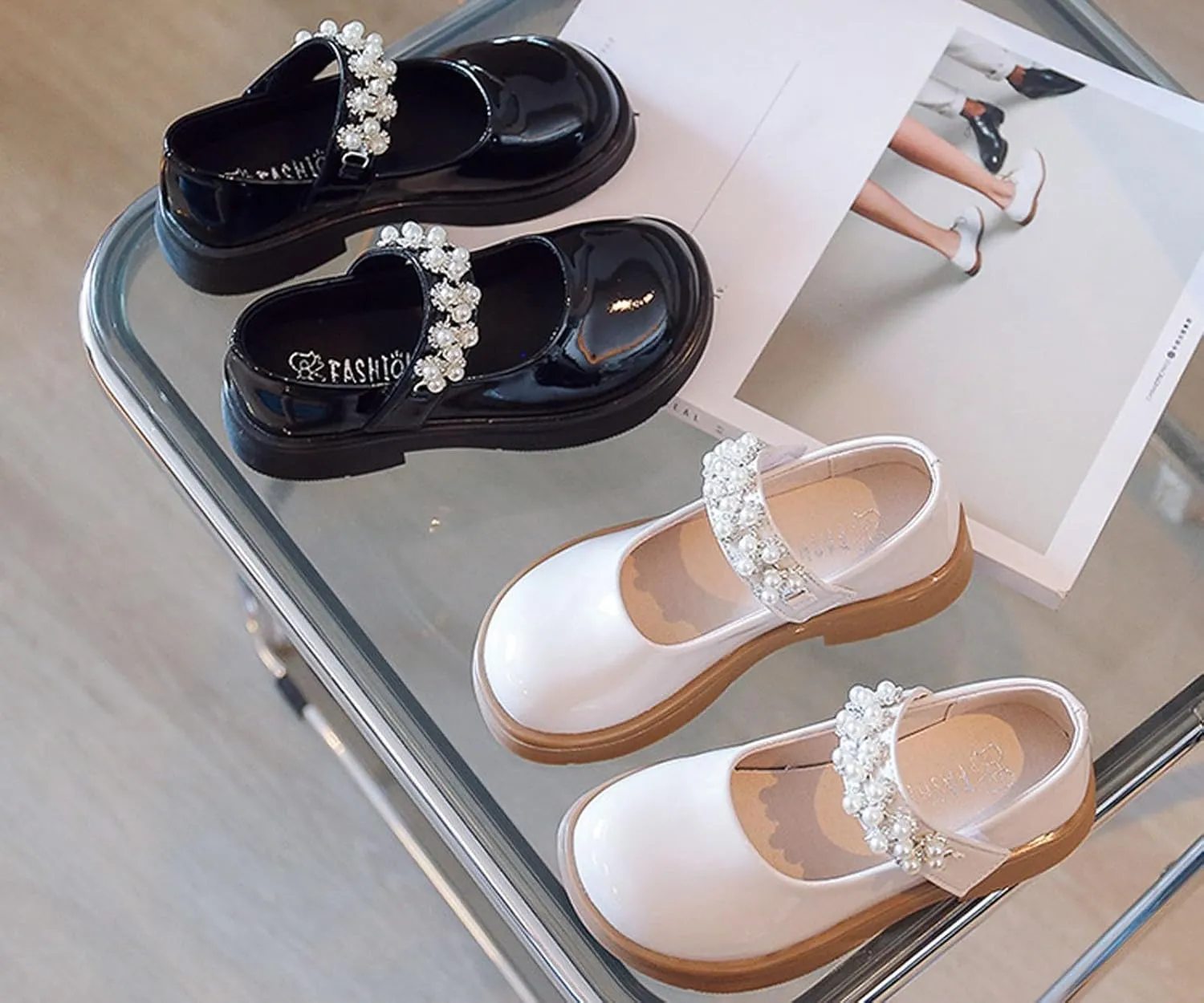 Round Toe Mary Jane Dress Shoes for Flower Girls Kids Soft Leather Dance Shoes Toddler Girls Sandals for Party