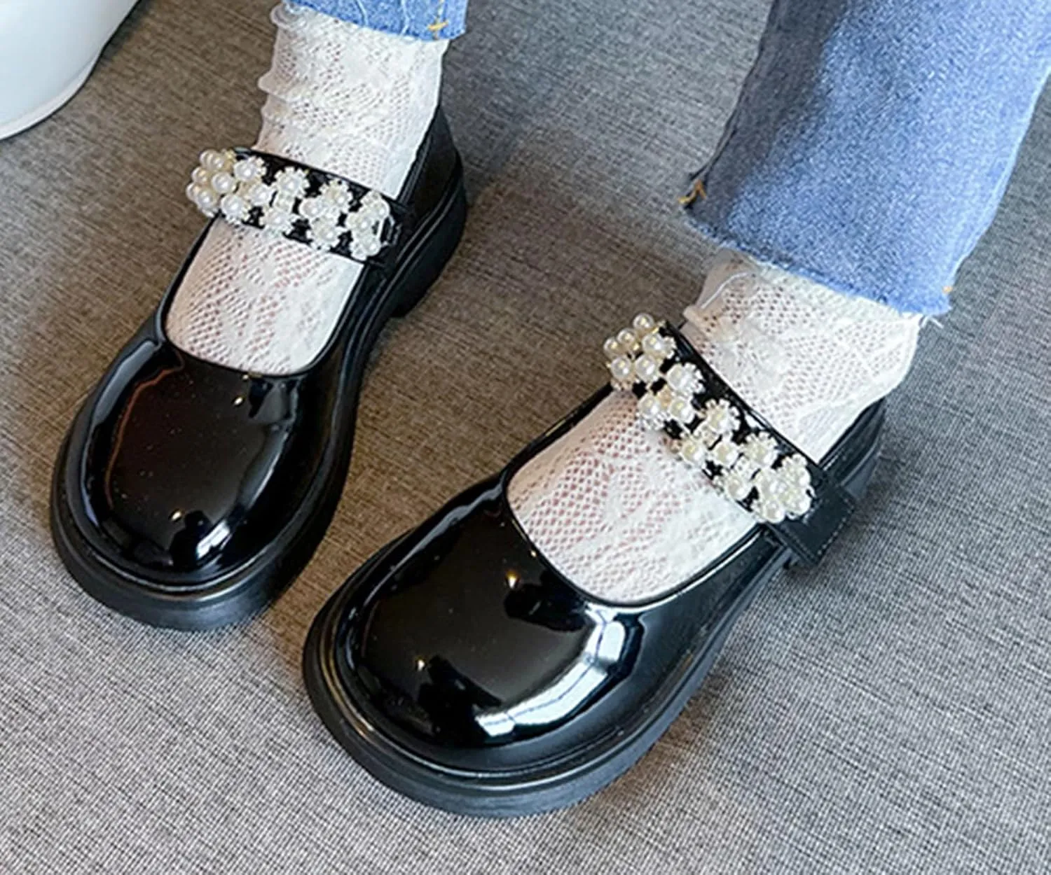 Round Toe Mary Jane Dress Shoes for Flower Girls Kids Soft Leather Dance Shoes Toddler Girls Sandals for Party