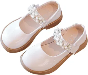 Round Toe Mary Jane Dress Shoes for Flower Girls Kids Soft Leather Dance Shoes Toddler Girls Sandals for Party