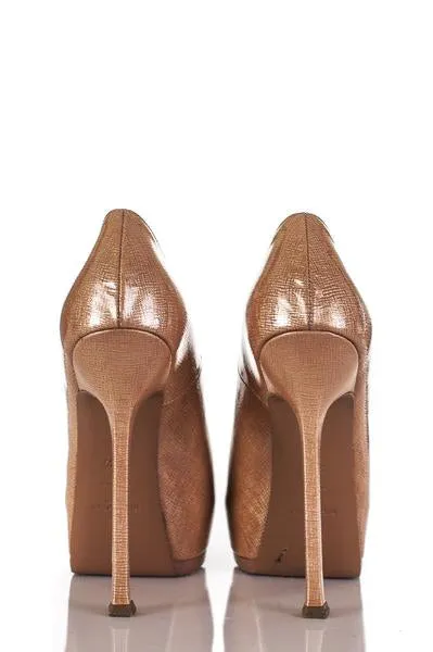 Saint Laurent Beige Tribute Two Platform Pumps Size US 7.5 | EU 37.5