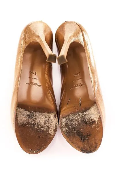 Saint Laurent Beige Tribute Two Platform Pumps Size US 7.5 | EU 37.5