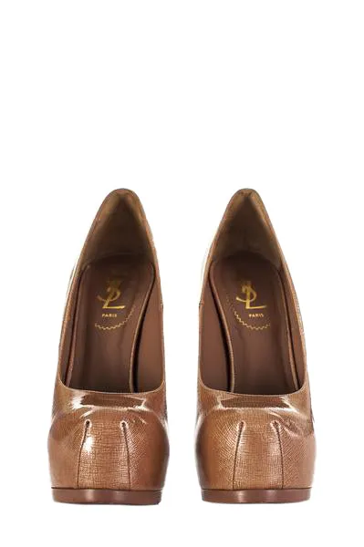 Saint Laurent Beige Tribute Two Platform Pumps Size US 7.5 | EU 37.5