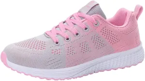 Sneakers for Women Casual Mesh Breathable Lace Up Walking Tennis Shoes Womens Wide Casual Work Shoes Fashion Sneakers 2025 Slip On Tennis Shoe Trainers Shoe