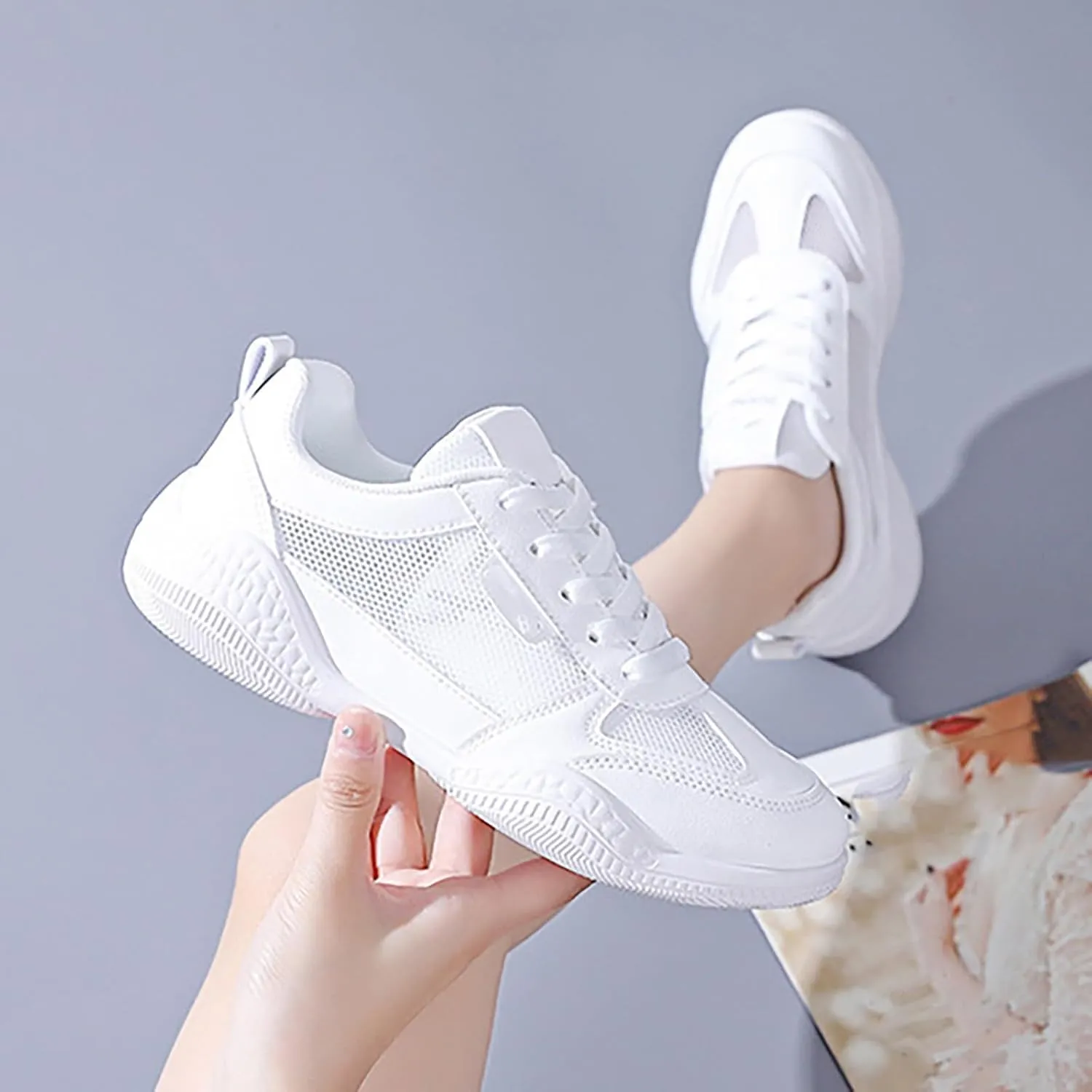 Sneakers for Women Running Shoes Fashion Walking Lace Up Womens Tennis Shoes Athletic Shoes Casual Shoes Sneakers Steel Toe Tennis Shoe Trainers Shoe