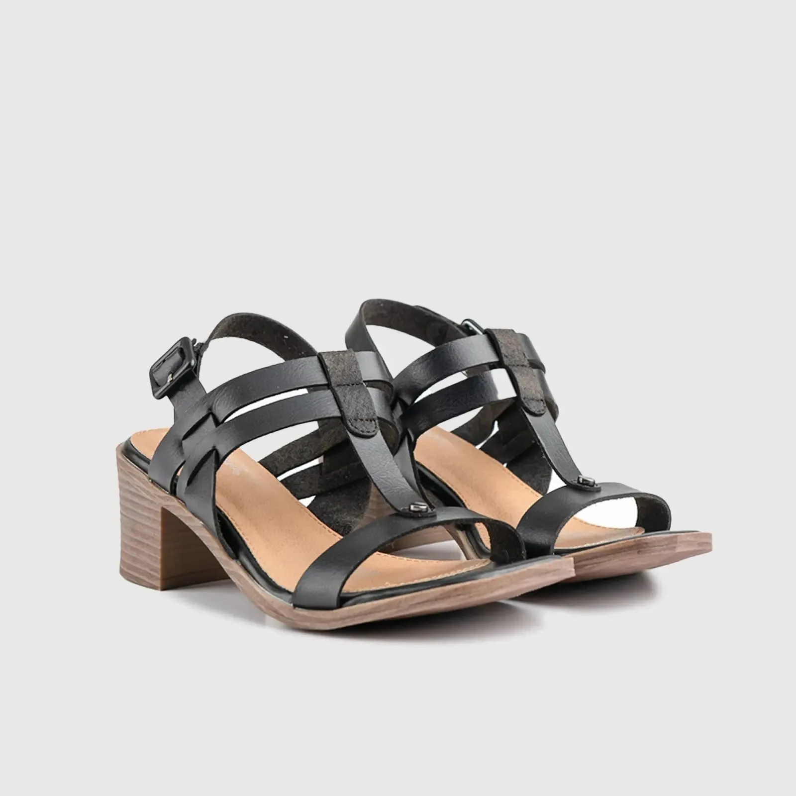 Soft Style Abigail Block Heel Sandal Black 01493