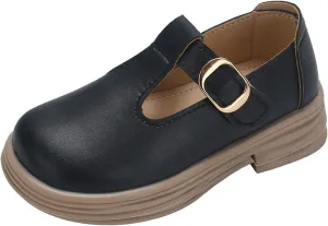 Toddler Girls Fashion Loafers Non Slip Rubber Bottom Shoes with Metal Ring to atch The Dress for Little Girls