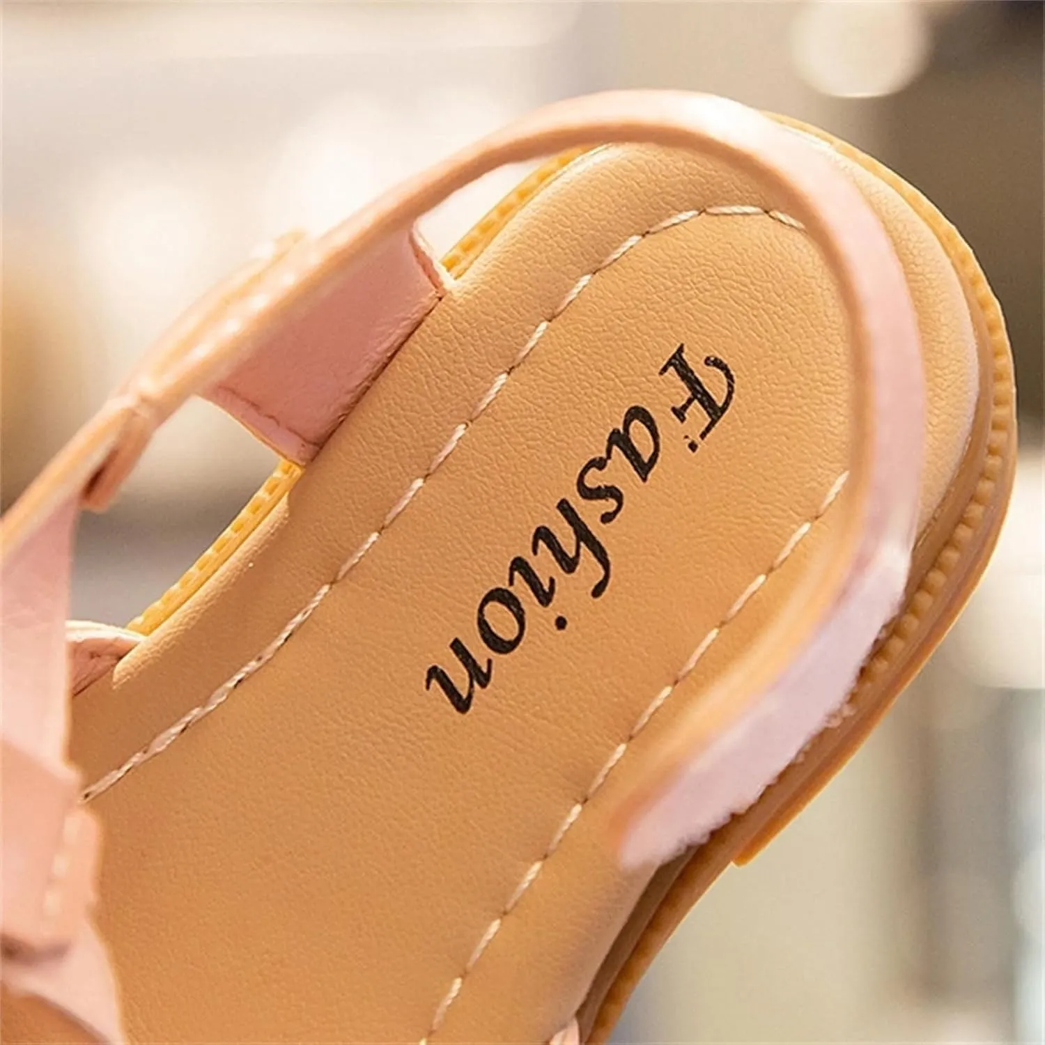 Toddler Kids Girls Closed Toe Sandals Soft Rubber Princess Flat Shoes Summer Flower Girl Outdoor Beach Dress Shoes