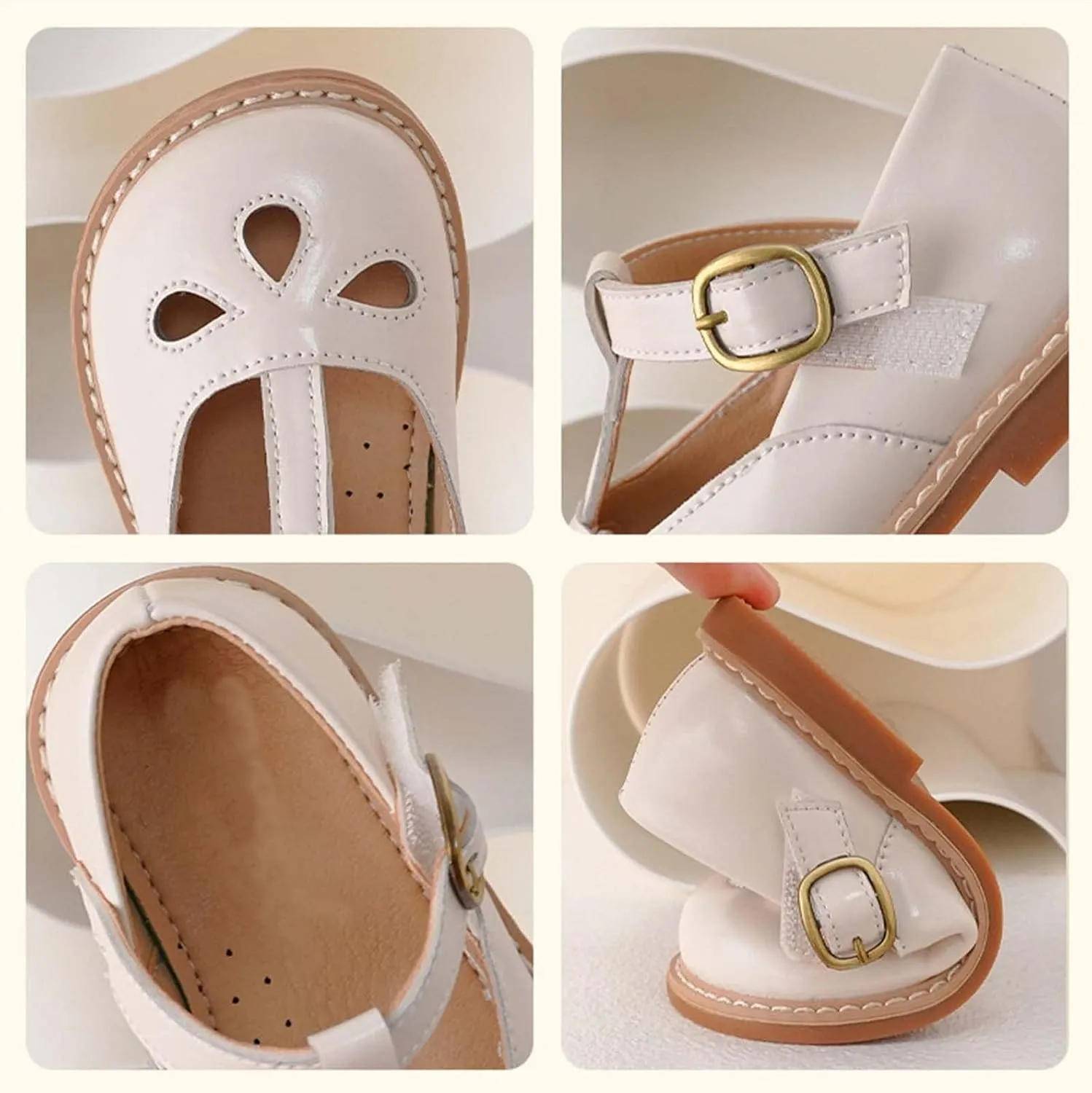 Toddler Little Girl Mary Jane Dress Shoes Ballet Flat for Girl Part School Shoes Adjustable Buckle T-Strap Sandal