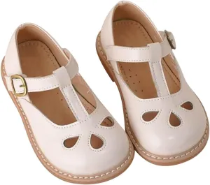Toddler Little Girl Mary Jane Dress Shoes Ballet Flat for Girl Part School Shoes Adjustable Buckle T-Strap Sandal