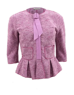Two Pocket Peplum Tweed Jacket