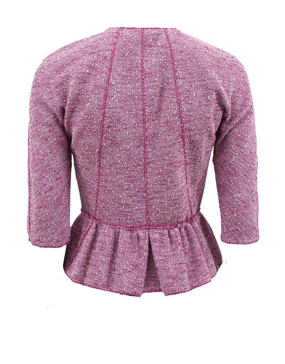 Two Pocket Peplum Tweed Jacket