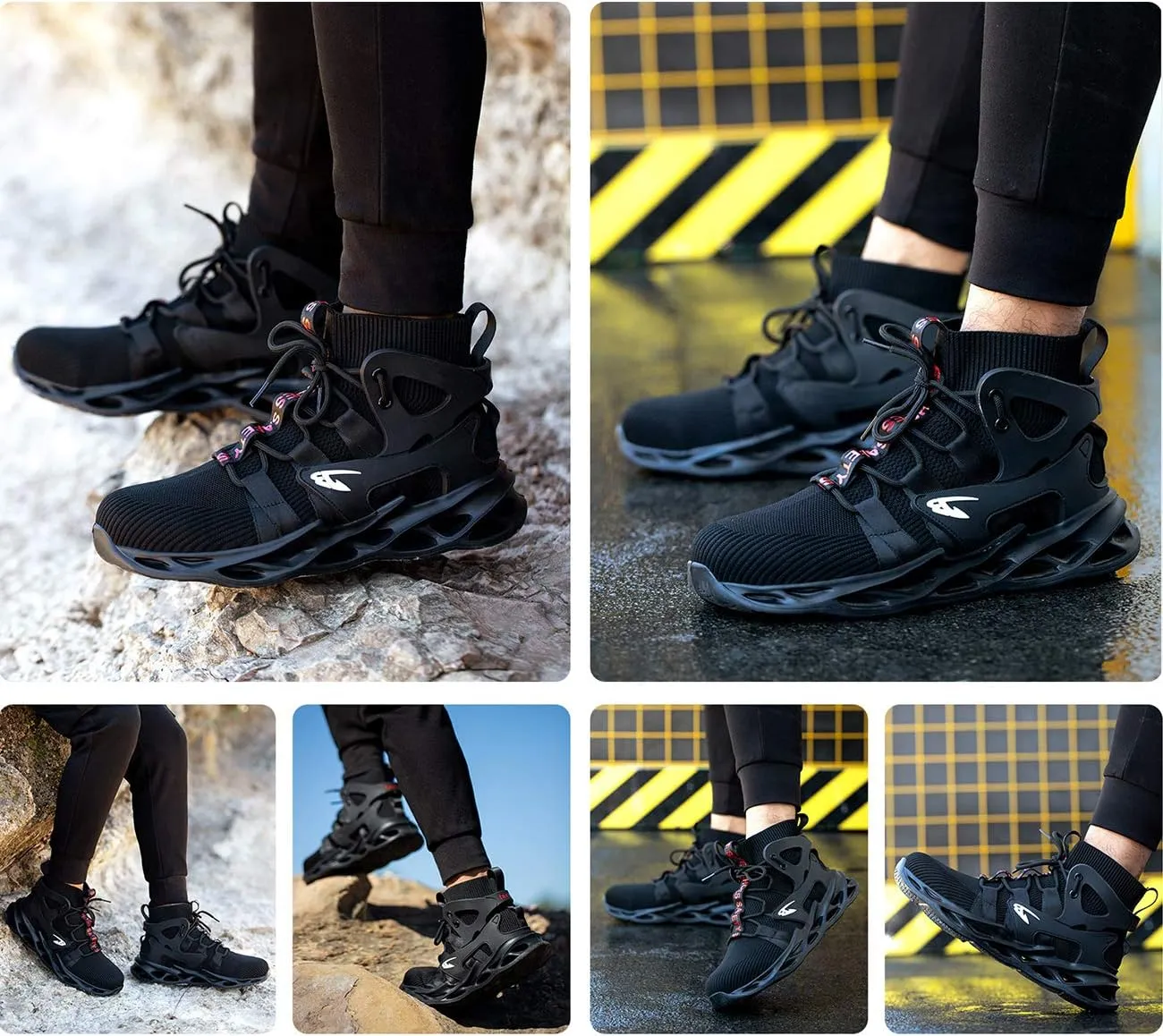 Unisex Steel Toe Work Shoes Industrial Construction Slip Resistant Shoes for Men Women