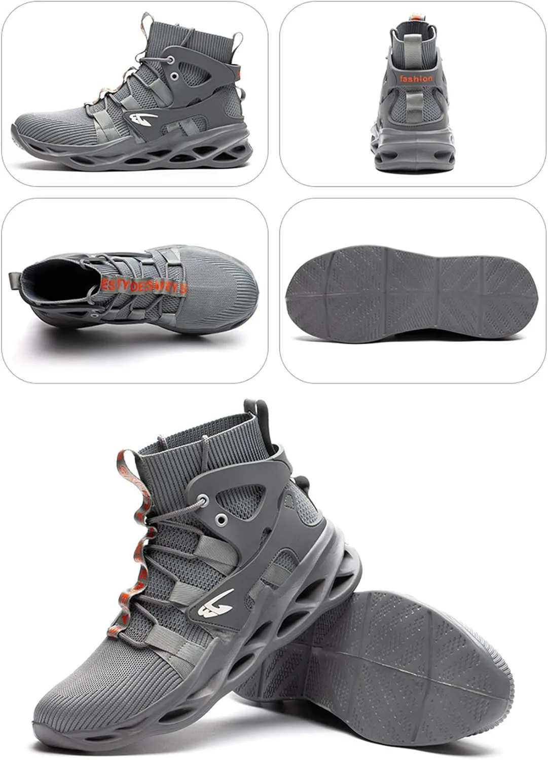 Unisex Steel Toe Work Shoes Industrial Construction Slip Resistant Shoes for Men Women