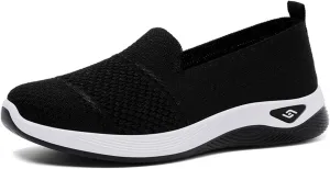 Walking Shoes for Women Arch Support Orthopedic Sneakers Lightweight Mesh Breathable Slip-On Sneakers Non-Slip Comfortable Diabetic Shoes Athletic Tennis Shoe Casual Loafers