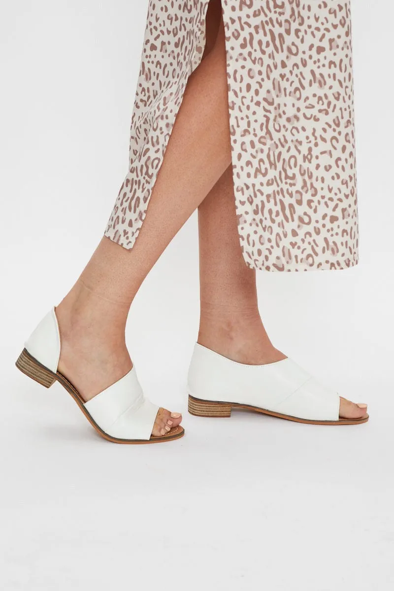 White Side Cut Out Flats