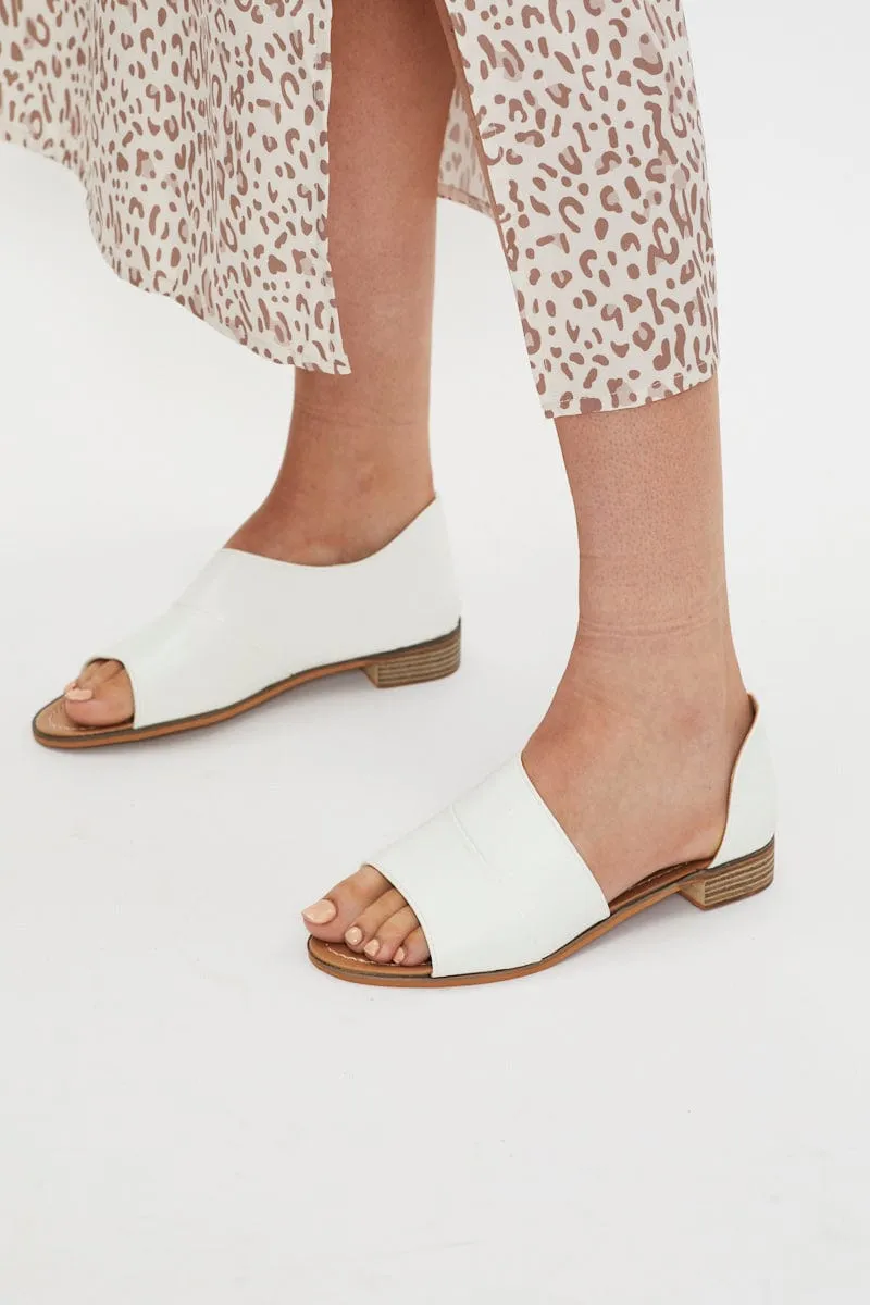 White Side Cut Out Flats