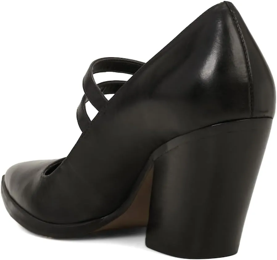 Womens Ankle Strap Pumps Chunky Mid Mary Jane Pointed Toe Buckle Shoes Working Party Prom Size 4-16 US