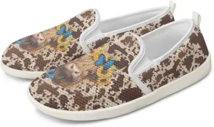 Women's Highland Cattle Outdoor Loafer Casual Walking Wedding Shoes Dress Flats Tennis Loafers