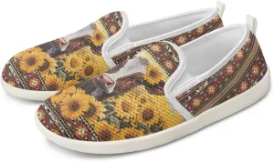 Women's Highland Cattle Outdoor Loafer Casual Walking Wedding Shoes Dress Flats Tennis Loafers