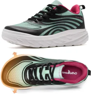 Women's Orthopedic Diabetic Wide Tennis Shoes: Plantar Fasciitis Hammer Toes High Arch Supportive Neuropathy Heel Spur Road Running Shoes, Comfy Ankle Support Sneakers Black Grey Blue Size 8
