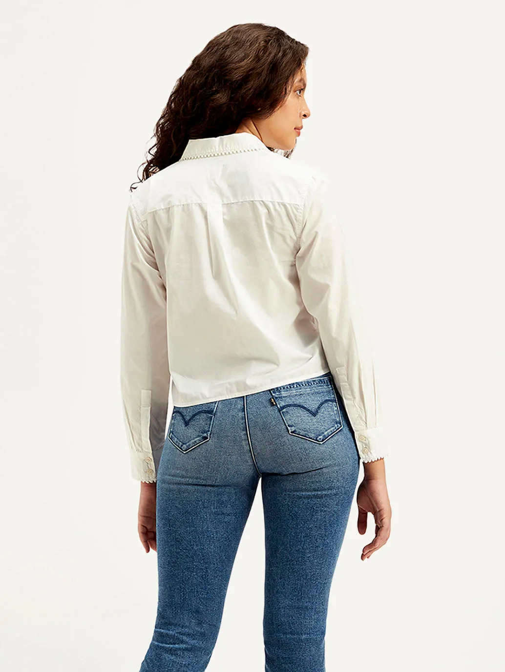 Women's Self Design Spread Collar Shirt
