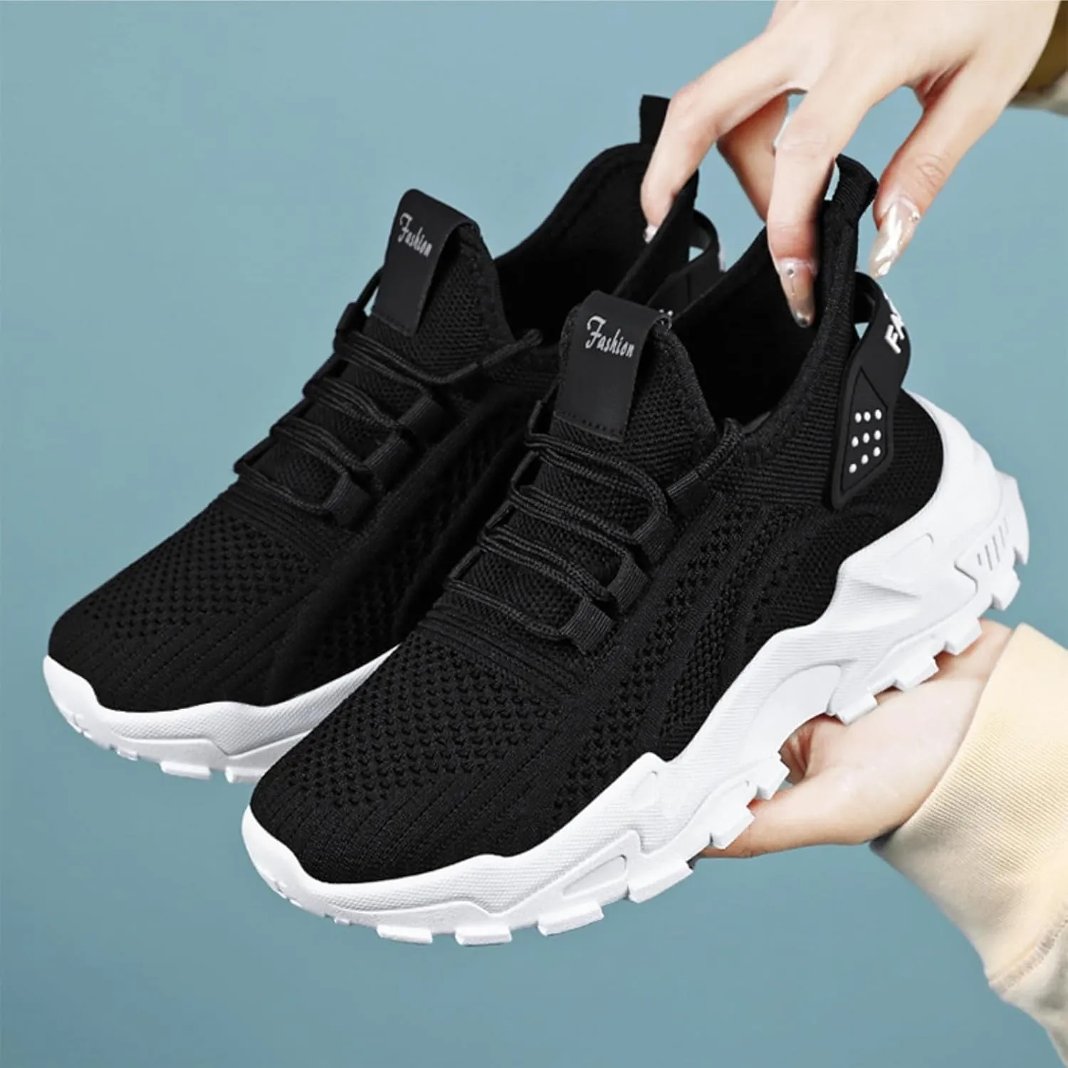 Womens Shoes Running Sneakers Lightweight Comfortable Tennis Slip On Walking Footwear Mesh Breathable Air Cushion Gym Workout Athletic Casual Shoe