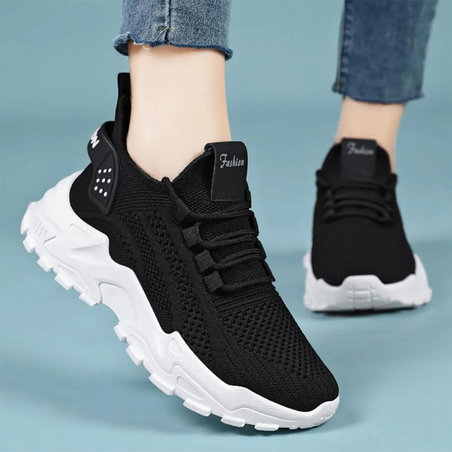 Womens Shoes Running Sneakers Lightweight Comfortable Tennis Slip On Walking Footwear Mesh Breathable Air Cushion Gym Workout Athletic Casual Shoe
