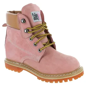 Womens Work Boots | Waterproof Leather Work Boots for Women | Oil & Slip-Resistant Soft Toe Boots for Women | Premium Nubuck Leather | Lightweight and Comfortable | Pink Leather - 9W
